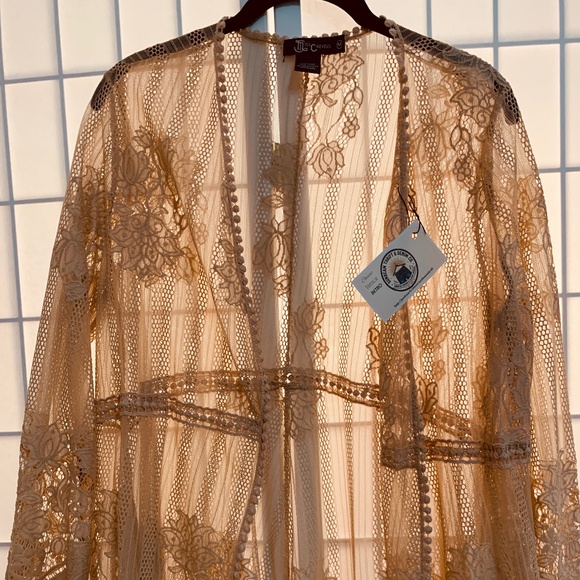 Miss Chievous Tops - Miss Chievous Lace Duster Mid-Length Flare Sleeve